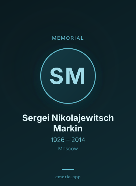 Memorial portrait of Sergei Nikolajewitsch Markin