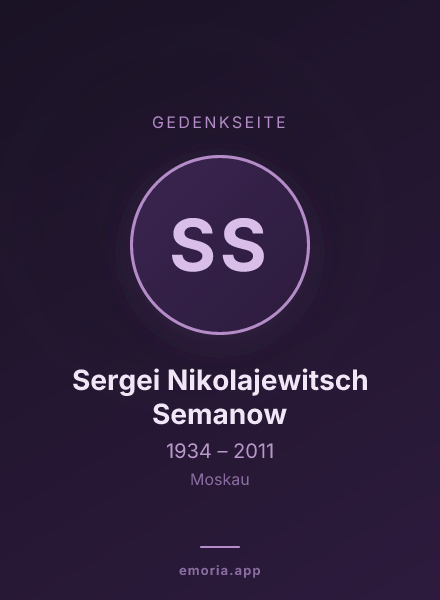 Gedenkportrait von Sergei Nikolajewitsch Semanow