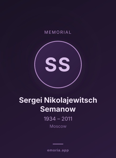 Memorial portrait of Sergei Nikolajewitsch Semanow
