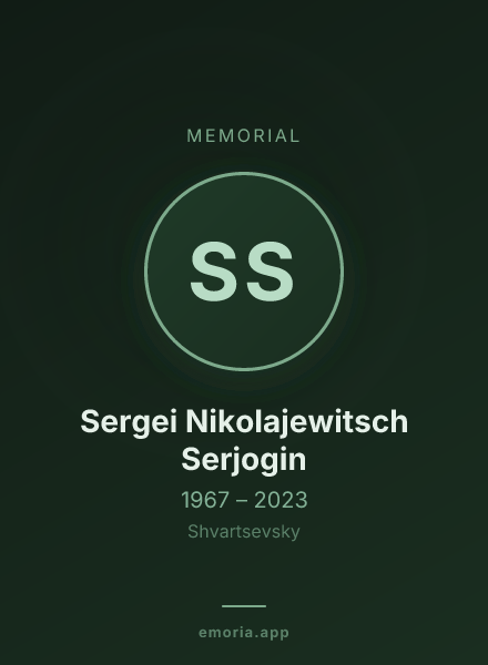 Memorial portrait of Sergei Nikolajewitsch Serjogin