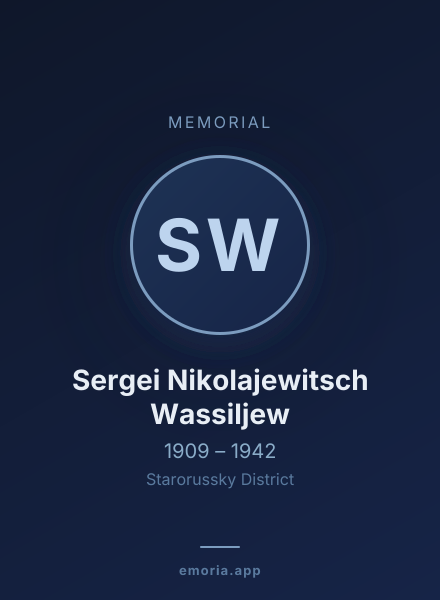 Memorial portrait of Sergei Nikolajewitsch Wassiljew