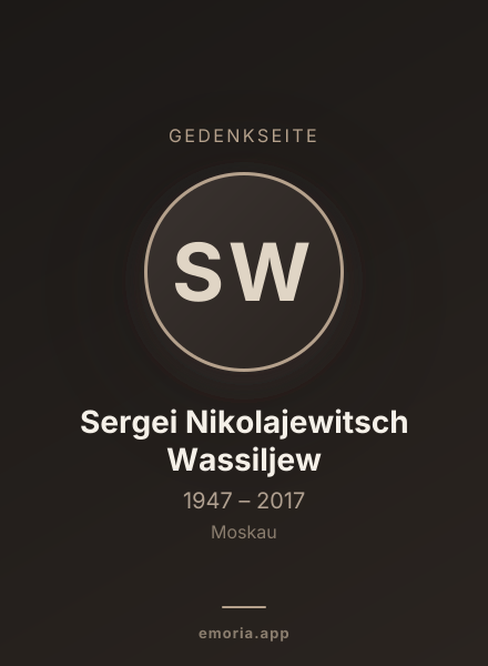 Gedenkportrait von Sergei Nikolajewitsch Wassiljew