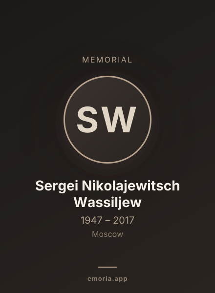 Memorial portrait of Sergei Nikolajewitsch Wassiljew