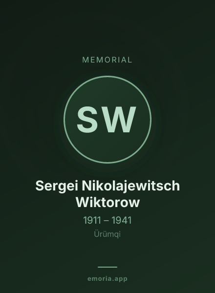 Memorial portrait of Sergei Nikolajewitsch Wiktorow