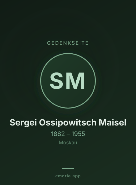 Gedenkportrait von Sergei Ossipowitsch Maisel
