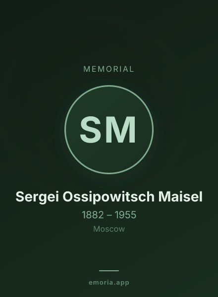 Memorial portrait of Sergei Ossipowitsch Maisel