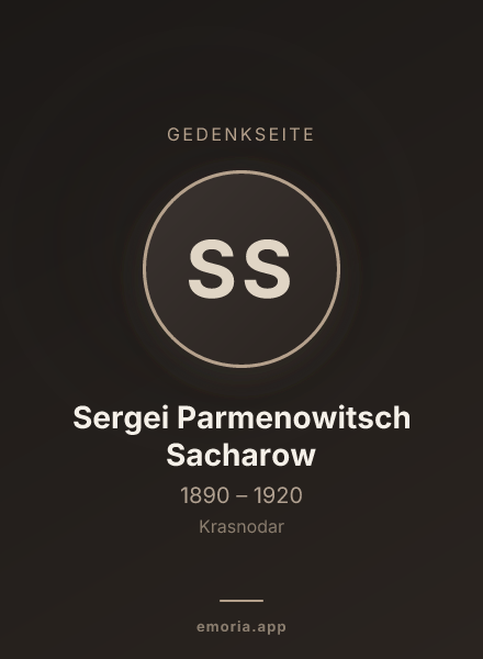 Gedenkportrait von Sergei Parmenowitsch Sacharow