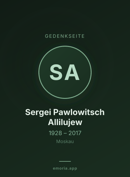 Gedenkportrait von Sergei Pawlowitsch Allilujew