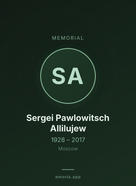 Memorial portrait of Sergei Pawlowitsch Allilujew