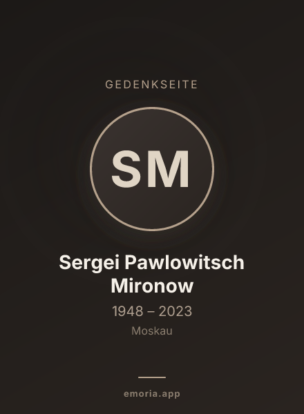Gedenkportrait von Sergei Pawlowitsch Mironow