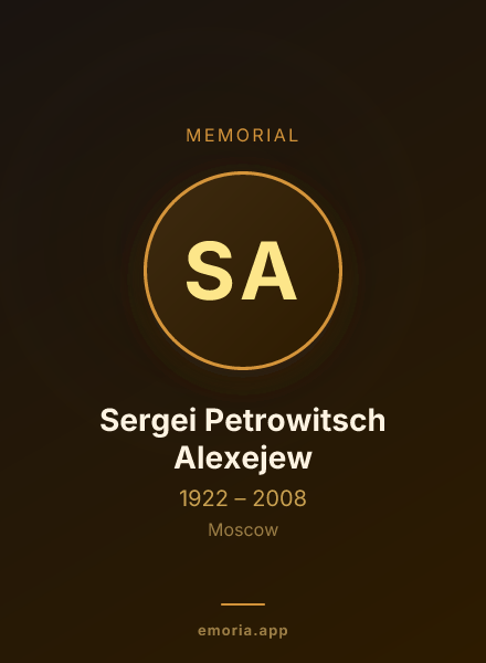 Memorial portrait of Sergei Petrowitsch Alexejew