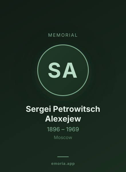 Memorial portrait of Sergei Petrowitsch Alexejew