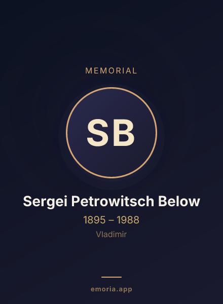 Memorial portrait of Sergei Petrowitsch Below