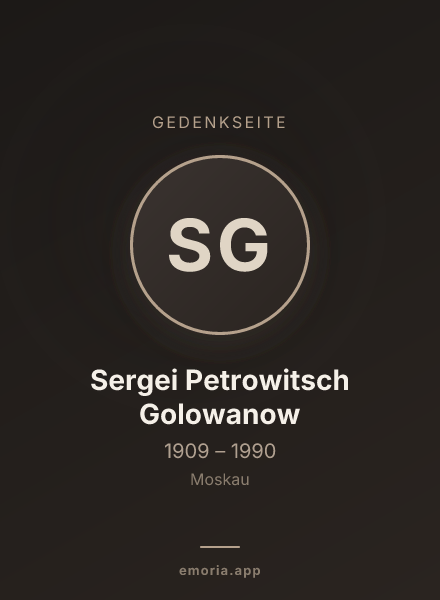 Gedenkportrait von Sergei Petrowitsch Golowanow