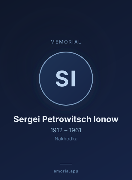 Memorial portrait of Sergei Petrowitsch Ionow