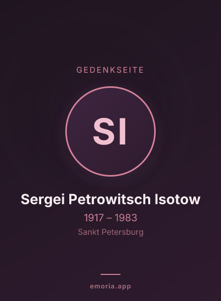 Gedenkportrait von Sergei Petrowitsch Isotow