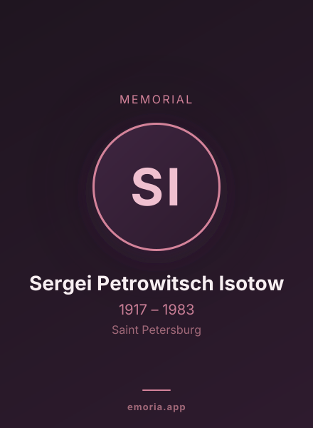 Memorial portrait of Sergei Petrowitsch Isotow
