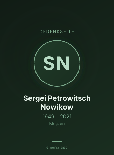 Gedenkportrait von Sergei Petrowitsch Nowikow