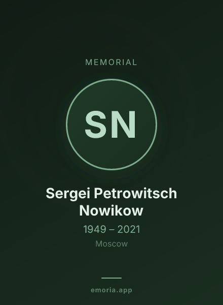 Memorial portrait of Sergei Petrowitsch Nowikow