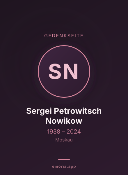 Gedenkportrait von Sergei Petrowitsch Nowikow