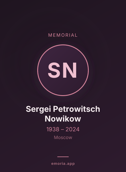 Memorial portrait of Sergei Petrowitsch Nowikow