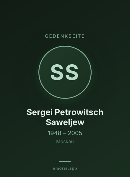 Gedenkportrait von Sergei Petrowitsch Saweljew