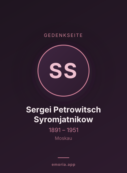Gedenkportrait von Sergei Petrowitsch Syromjatnikow