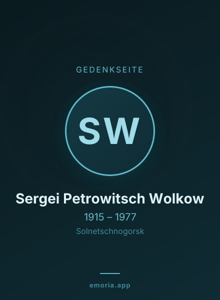 Gedenkportrait von Sergei Petrowitsch Wolkow