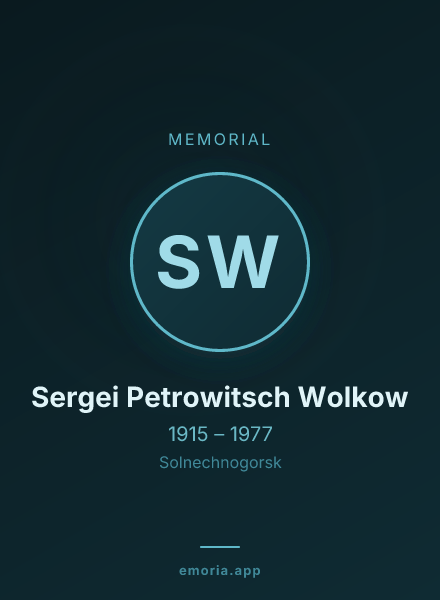 Memorial portrait of Sergei Petrowitsch Wolkow