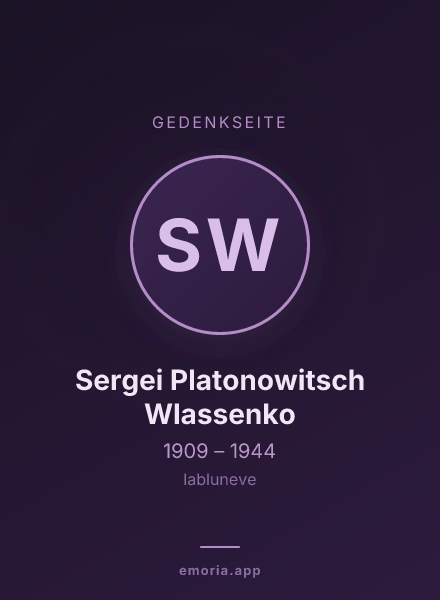 Gedenkportrait von Sergei Platonowitsch Wlassenko