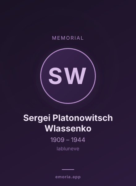 Memorial portrait of Sergei Platonowitsch Wlassenko