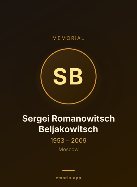 Memorial portrait of Sergei Romanowitsch Beljakowitsch