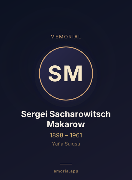 Memorial portrait of Sergei Sacharowitsch Makarow