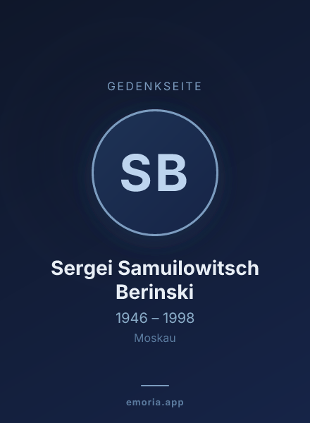 Gedenkportrait von Sergei Samuilowitsch Berinski