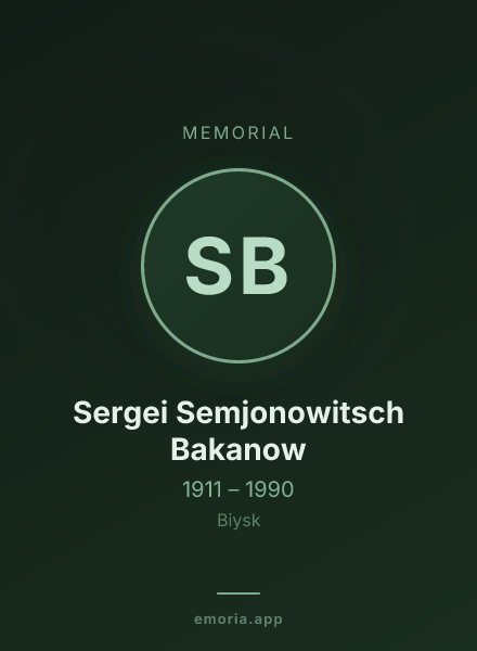 Memorial portrait of Sergei Semjonowitsch Bakanow