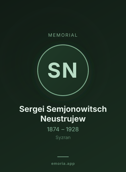 Memorial portrait of Sergei Semjonowitsch Neustrujew