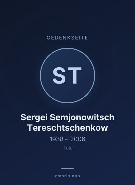 Gedenkportrait von Sergei Semjonowitsch Tereschtschenkow