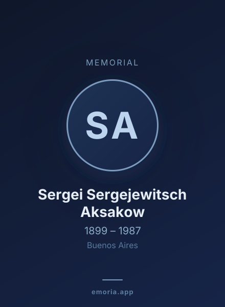 Memorial portrait of Sergei Sergejewitsch Aksakow