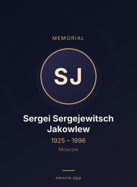 Memorial portrait of Sergei Sergejewitsch Jakowlew