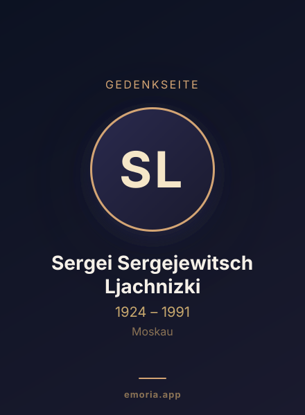 Gedenkportrait von Sergei Sergejewitsch Ljachnizki