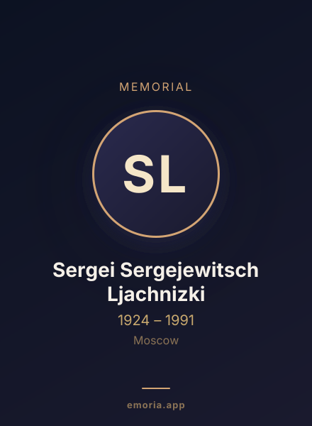 Memorial portrait of Sergei Sergejewitsch Ljachnizki