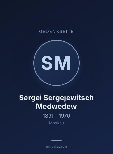 Gedenkportrait von Sergei Sergejewitsch Medwedew