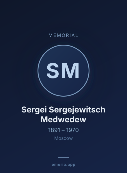 Memorial portrait of Sergei Sergejewitsch Medwedew
