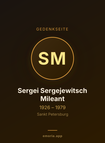 Gedenkportrait von Sergei Sergejewitsch Mileant