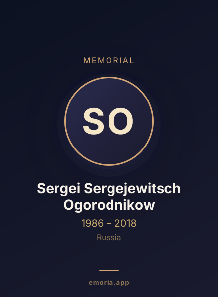 Memorial portrait of Sergei Sergejewitsch Ogorodnikow