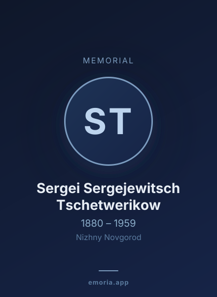 Memorial portrait of Sergei Sergejewitsch Tschetwerikow