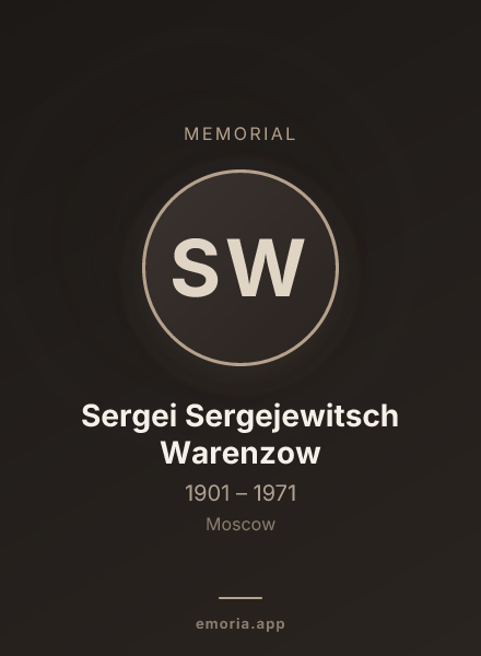 Memorial portrait of Sergei Sergejewitsch Warenzow