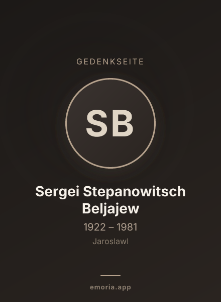 Gedenkportrait von Sergei Stepanowitsch Beljajew