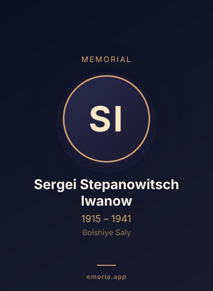 Memorial portrait of Sergei Stepanowitsch Iwanow