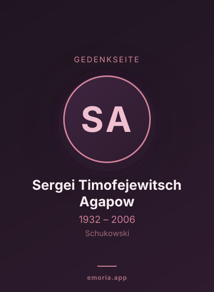 Gedenkportrait von Sergei Timofejewitsch Agapow